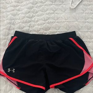 Under Armour Women's Black Shorts with Pink Trim